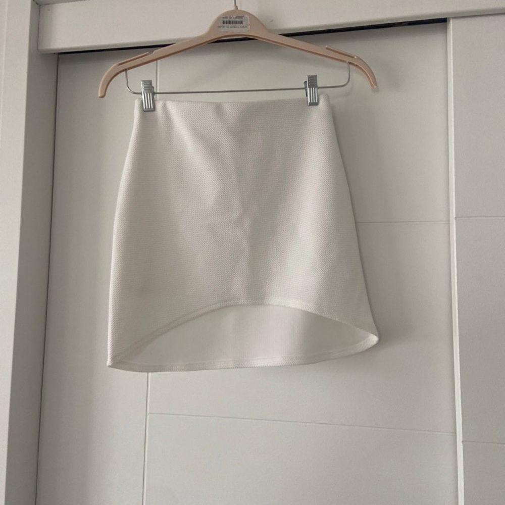White mini skirt